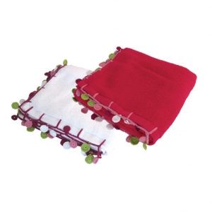 Multicoloured pom pom towels