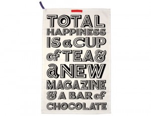 Happiness tea towel