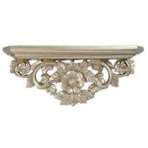 Ornate pewter plinth shelf