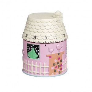 Pink house kitchen timer by designer Lisa Stickley