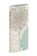 Modern flower cermaic teal vase