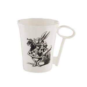 Bone china mug with key shaped handle from Whittards