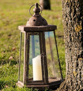 Rustic garden lantern