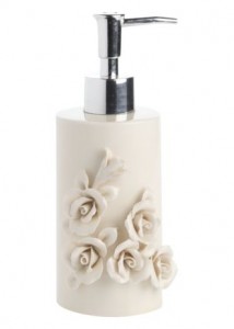 cream-rose-soap-dispenser Elegant and stylish bathroom accessories