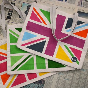 Colourful Union Jack shopper bag